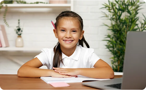 little girl smiling